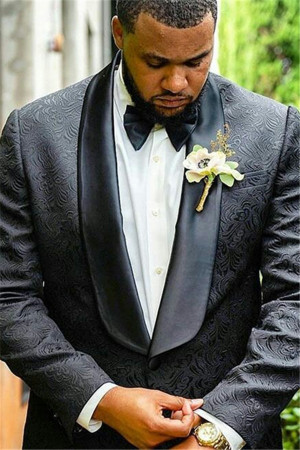 Alex ClAOSe Fitting Black Jacquard Shawl Lapel Wedding Men Suits Alex ClAOSe Fitting Black Jacquard Shawl Lapel Wedding Men Suits