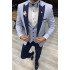 Jesus Sky Blue Peaked Lapel Best Fitted Peaked Lapel Men Suits