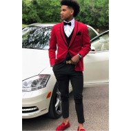 Carson Red One buttons Best Fitted Prom Outfits for Guys Carson Red One buttons Best Fitted Prom Outfits for Guys