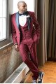 Elias Burgundy Best Fitted Men Suit with Black Shawl Lapel