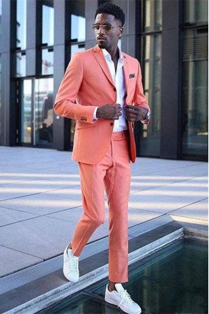 Jeffrey Coral Fashion Notched Lapel Best Fitted Men Suits