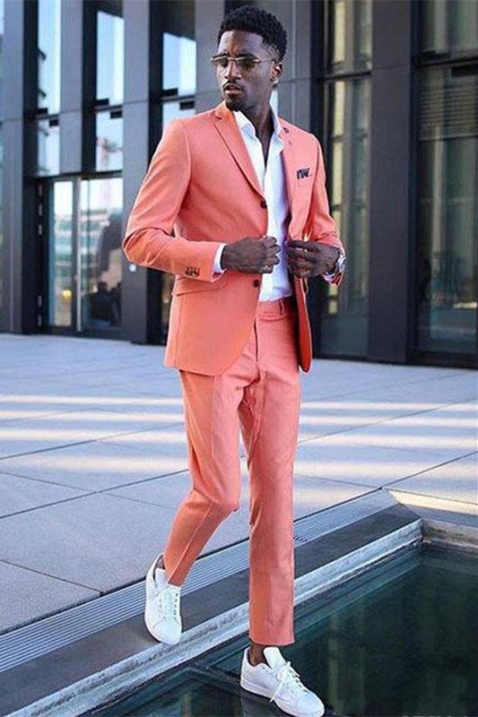 Jeffrey Coral Fashion Notched Lapel Best Fitted Men Suits