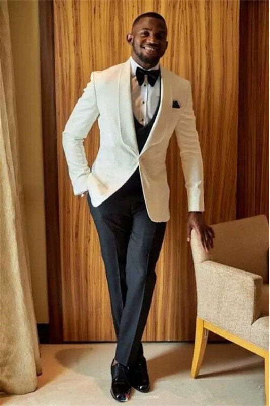 Sergio Chic Best Fitted White Wedding Suit for Groom