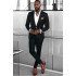 Kai Black Peaked Lapel Best Fitted One buttons Formal Men Suits