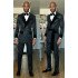 Kingston Black Shawl Lapel Double Breasted Best Fitted Wedding Groom Suits