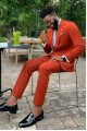 Kameron New Arrival Orange Notched Lapel Best Fit Prom Men Suits