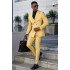 Glamorous Yellow Double Breasted Peaked Lapel Prom Men Suits