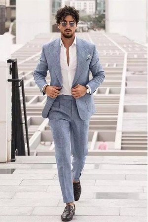 Xander Fashion Silver Peaked Lapel Best Fitted Men Suits  Xander Fashion Silver Peaked Lapel Best Fitted Men Suits