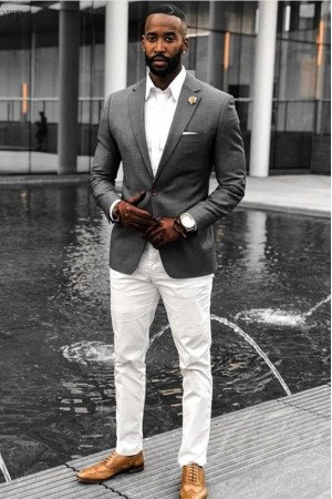 Myles Dark Gray Bespoke Notched Lapel Business Formal Suits Myles Dark Gray Bespoke Notched Lapel Business Formal Suits