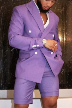 Cool Purple Peaked Lapel Double Breasted Bespoke Men Suits Cool Purple Peaked Lapel Double Breasted Bespoke Men Suits