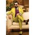 Chandler Bespoke Yellow Best Fitted Peaked Lapel Prom Men Suits