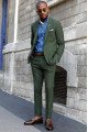 Talon Dark Green Peaked Lapel Best Fitted Bespoke Men Suits