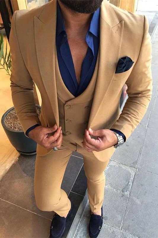 Alijah Chic Peaked Lapel 3-Pieces Business Men Suits