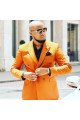 Noel Orange Peaked Lapel Best Fitted Fashion Prom Men Suits