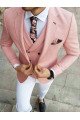 Reese Pink Three-Pieces Best Fitted Notched Lapel Prom Men Suits