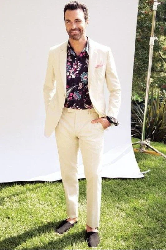 New Arrival Ivory Summer Linen Chic Formal Men Suit New Arrival Ivory Summer Linen Chic Formal Men Suit