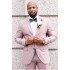 Newest Pink Fashion Bespoke Notched Lapel Groomsmen Suits
