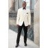 Cool Simple and Cool White Shawl Lapel Wedding Men Suits