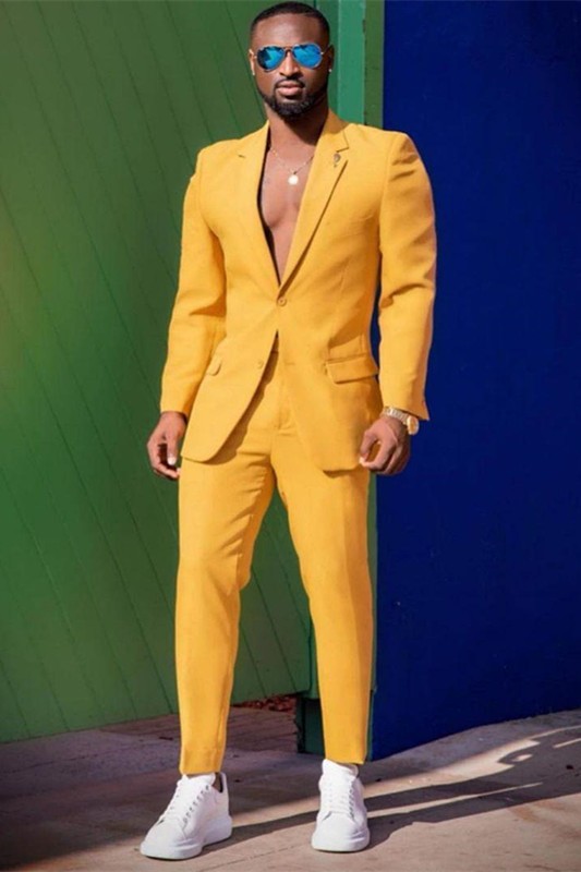 New Arrival Yellow Notched Lapel Chic Prom Outfits for Men