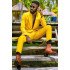 Ahmad Hot Yellow Peaked Lapel One buttons Men Suits for Prom