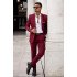 Brent Burgundy Notched Lapel Best Fitted Prom Outfits for Men