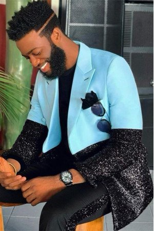 Toby Sparkly Blue and Black Best Fitted Fashion Men Suits Toby Sparkly Blue and Black Best Fitted Fashion Men Suits