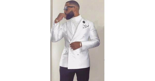 Dark Navy Peaked Lapel Wedding Suit for Groom - Morden Sparkly