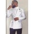 Chic White Peaked Lapel Double Breasted Wedding Groom Suits