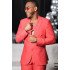 Abner Peach Chic Notched Lapel Best Fitted Bespoke Men Suits
