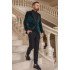Dark Green Velvet Three Pieces Chic Shawl Lapel Wedding Groom Suits