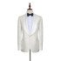 Newest Jacquard White Tuxedos for Wedding | Silk Shawl Lapel One Button Wedding Suit for Men