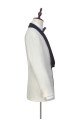 Velvet Shawl Collar White Wedding Tuxedos | 3Piece Wedding Suits with Burgundy Vest