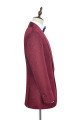 Glamorous Burgundy Jacquard One Button Silk Shawl Lapel Mens Suits for Wedding