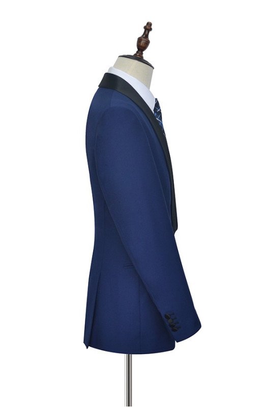 One Button Black Shawl Lapel Slim Fit Wedding Suits for Men One Button Black Shawl Lapel Slim Fit Wedding Suits for Men