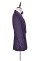 Fashion Dark Purple One Button Wedding Tuxedos | Silk Shawl Lapel Jacquard Prom Suits