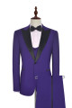 Black Silk Peak Lapel Three Piece Slim Fit Wedding Tuxedos