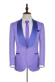 Chic Lavender Jacquard Silk Shawl Lapel Bespoke Prom Suits