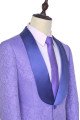 Chic Lavender Jacquard Silk Shawl Lapel Bespoke Prom Suits