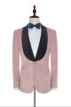 Fashion Pink Wedding Tuxedos | Bespoke Black Silk Shawl Lapel Prom Suits