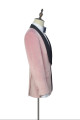 Fashion Pink Wedding Tuxedos | Bespoke Black Silk Shawl Lapel Prom Suits