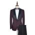 Fashion Black Shawl Collor One Button Burgundy Wedding Suits for Men