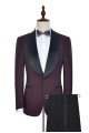 Fashion Black Shawl Collor One Button Burgundy Wedding Suits for Men