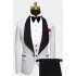New Arrival White Men Suits with Black Lapel | 3-Piece Dinner Suits for Men