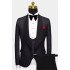 Classic Business Black Men Suits | Formal 3-Piece Jacquard Wedding Suits