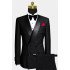 Black Double Breasted Wedding Tuxedo | Formal Business Men Suits with 2 Pieces