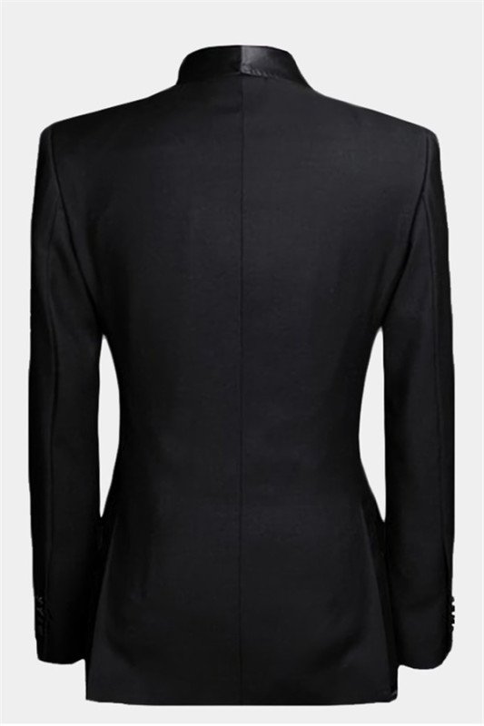 Black Double Breasted Wedding Tuxedo | Formal Business Men Suits with 2 Pieces