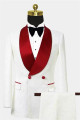 Double Breasted Floral White Men Suits | Fashion Two Pieces Best Fitted Tuxedo