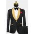 Stylish Black Two Pieces Prom Suits | Jacquard Wedding Tuxedo with One Button