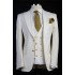 Chic White Wedding Groom Suits | Bespoke Gold Buttons Tuxedos for Men
