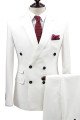 White Bouble Breast Wedding Dress Suits | Slim Fit Men Groom Tuxedos